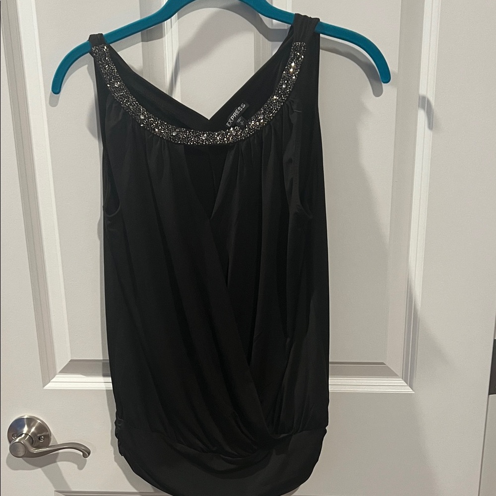 Express Black Embellished Blouse